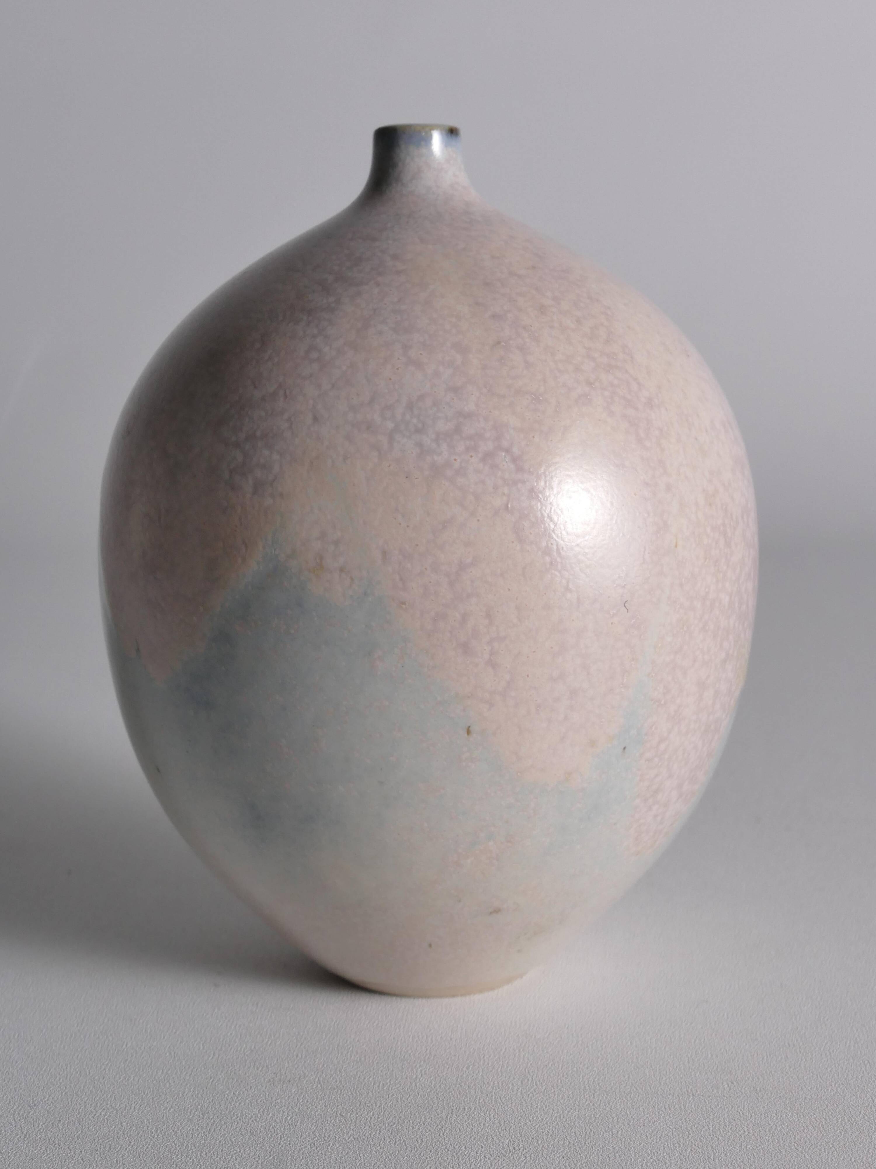 Vase en grès unique Bo Scullman, moderne scandinave, fin du 20e siècle