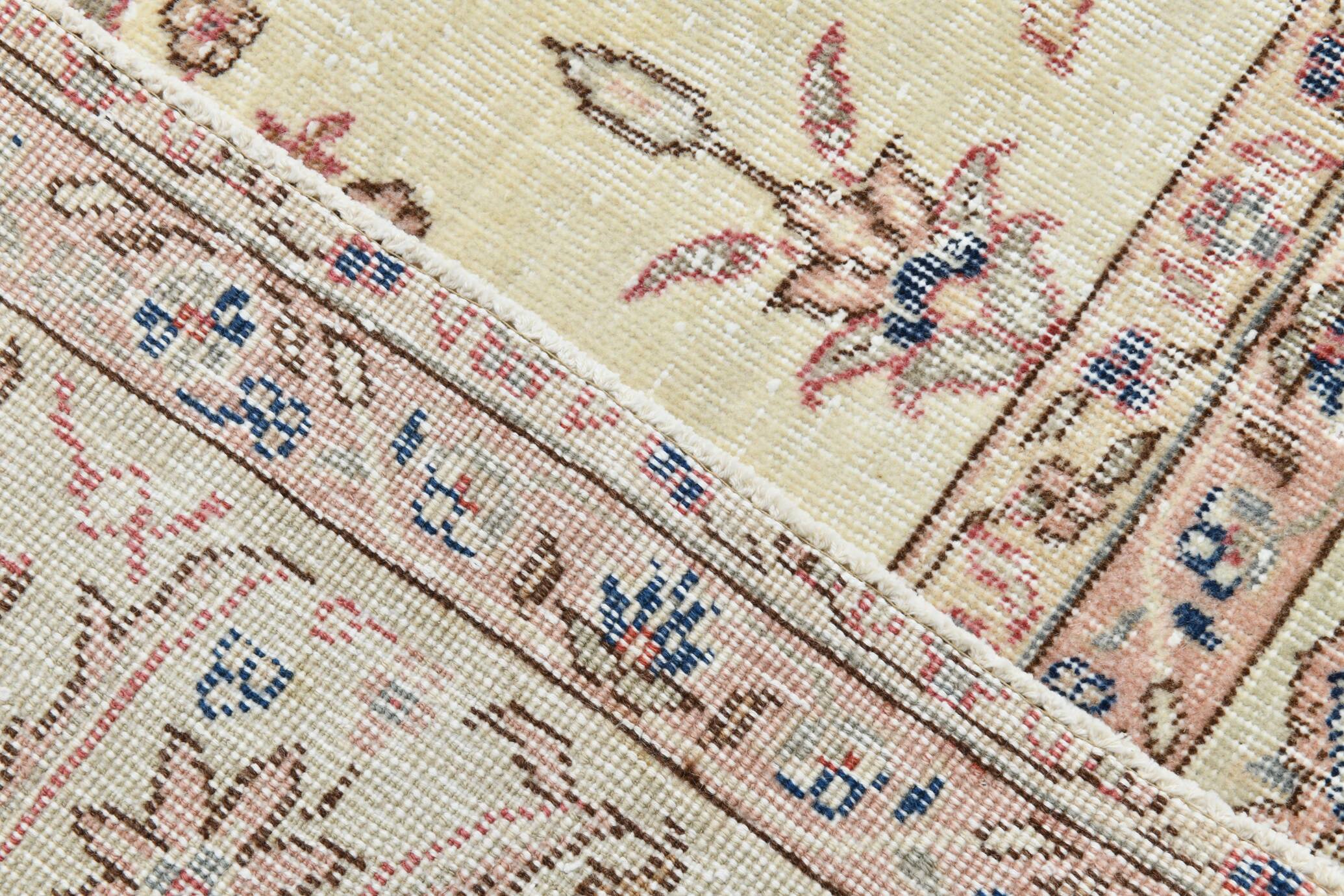 9x12 Faded Beige Large Area Vintage Persian Rug, 277x354 Cm