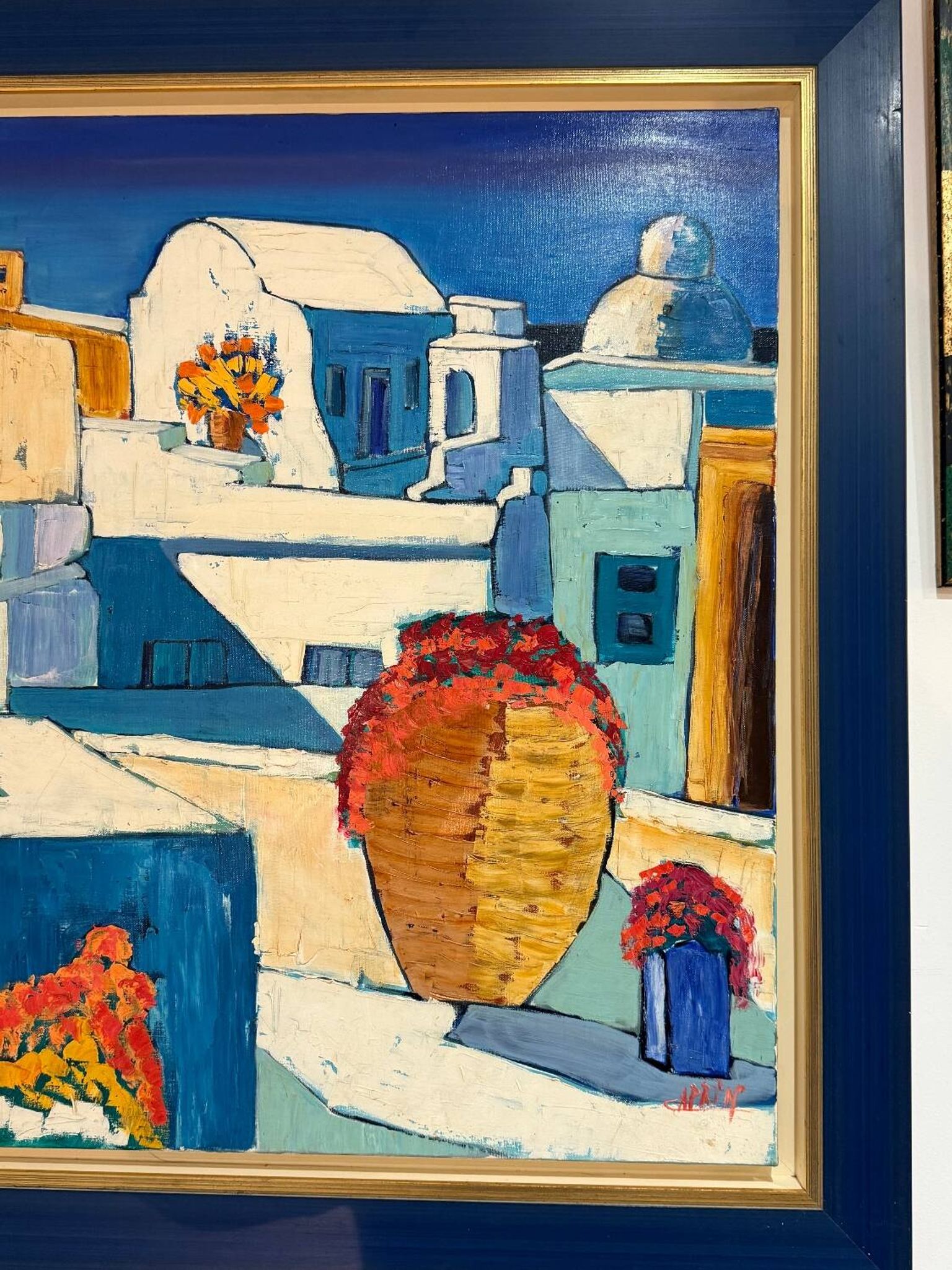 "Tableau 'Greek island of Mykonos' by Ghislaine Caprin"