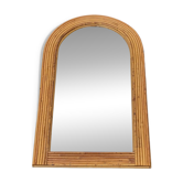 Vintage bamboo rattan mirror 1960 Italy