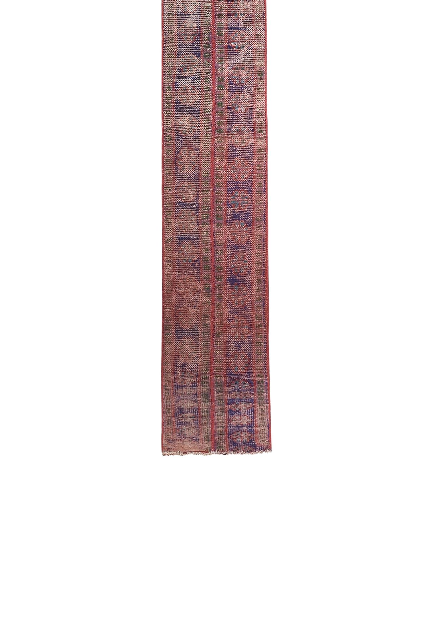 Tapis vintage turc de oushak tissé à la main 46x373 cm