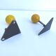 Two coat racks hooks balls yellow wood