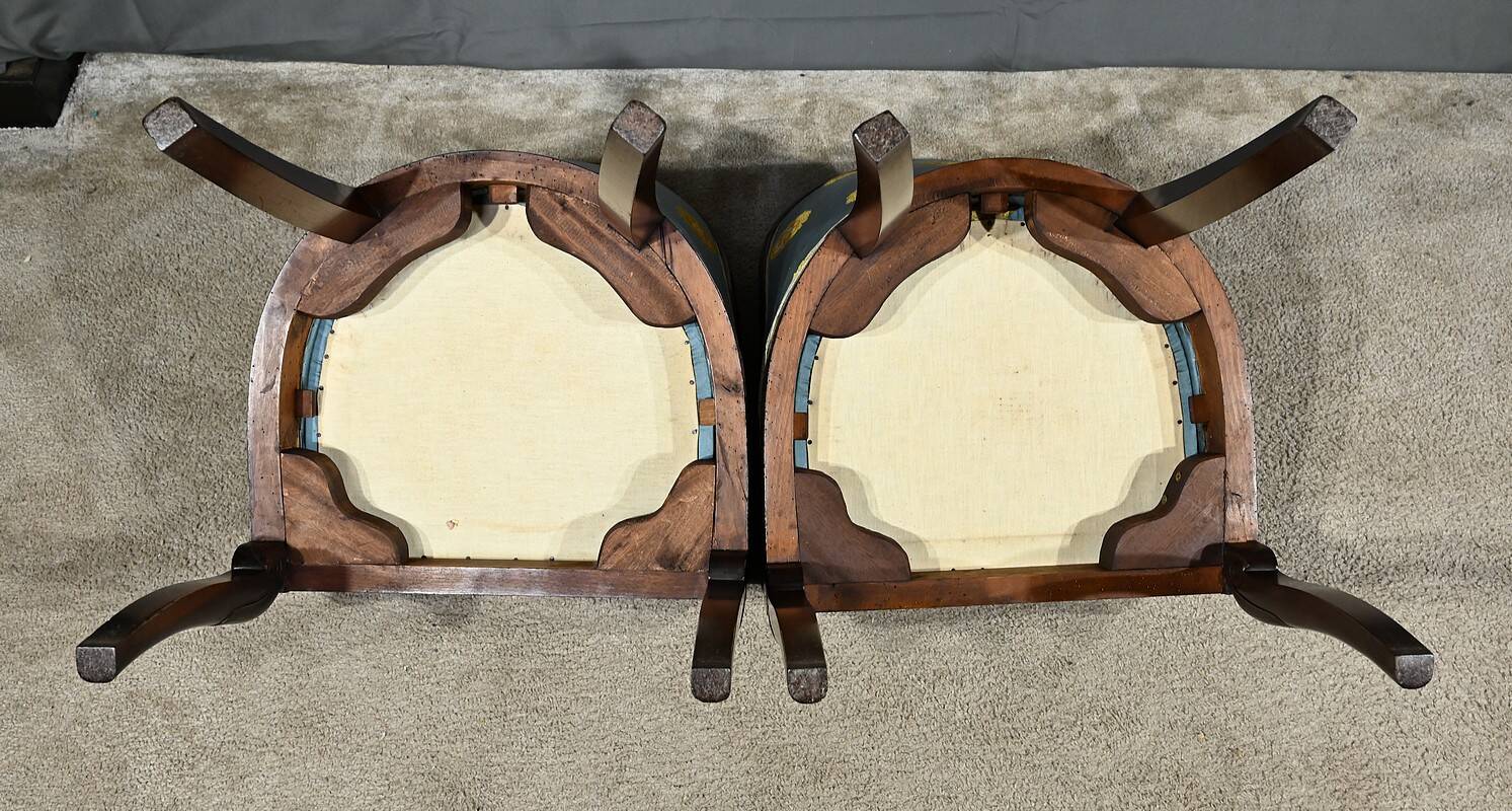 Pair of Mahogany Gondola Chairs, Restoration period – Part 1 of the 19th century