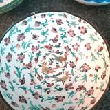 Set of 6 antique enameled copper bowls with Persian decoration