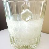 Champagne bucket, Art Deco style and period, thick, molded, frosted crystal