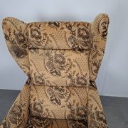 Mid-Century Czechoslovak Plush Wingback Recliner Chair, 1970s