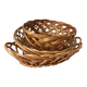 trio of woven rattan and bamboo baskets from the 60s and 70s