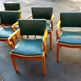 Set of 5 chairs attributed by Jacob Kjaer, denmark 40s