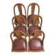 Set of 6 antique chairs - Art Deco style - Wood burl and leather