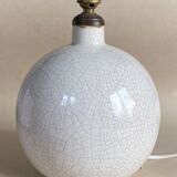 Pied de lampe boule en céramique craquelée art deco 1930