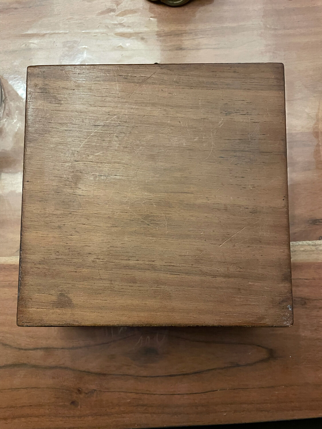 Jewelry box, Napoleon III, nineteenth century, cedar magnifying glass, rosewood, brass