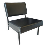 Vintage armchair in skai and black metal