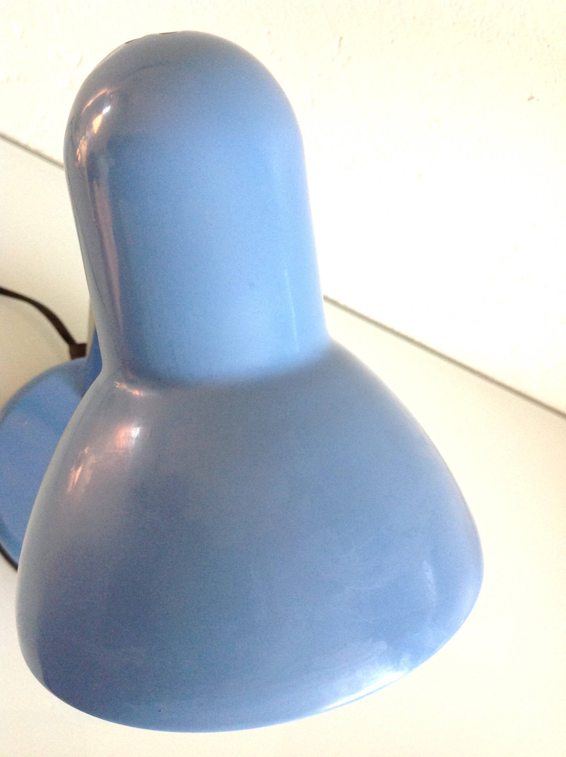 Blue metal desk lamp / vintage 70s-80s