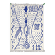 Tapis Azilal Bleu et Blanc - 300 x 193 cm