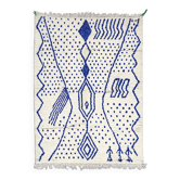 Tapis Azilal Bleu et Blanc - 300 x 193 cm