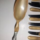 29-piece horn cutlery set, knives and serving utensils.