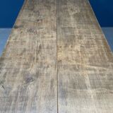 Handmade industrial oak dining table with black metal legs