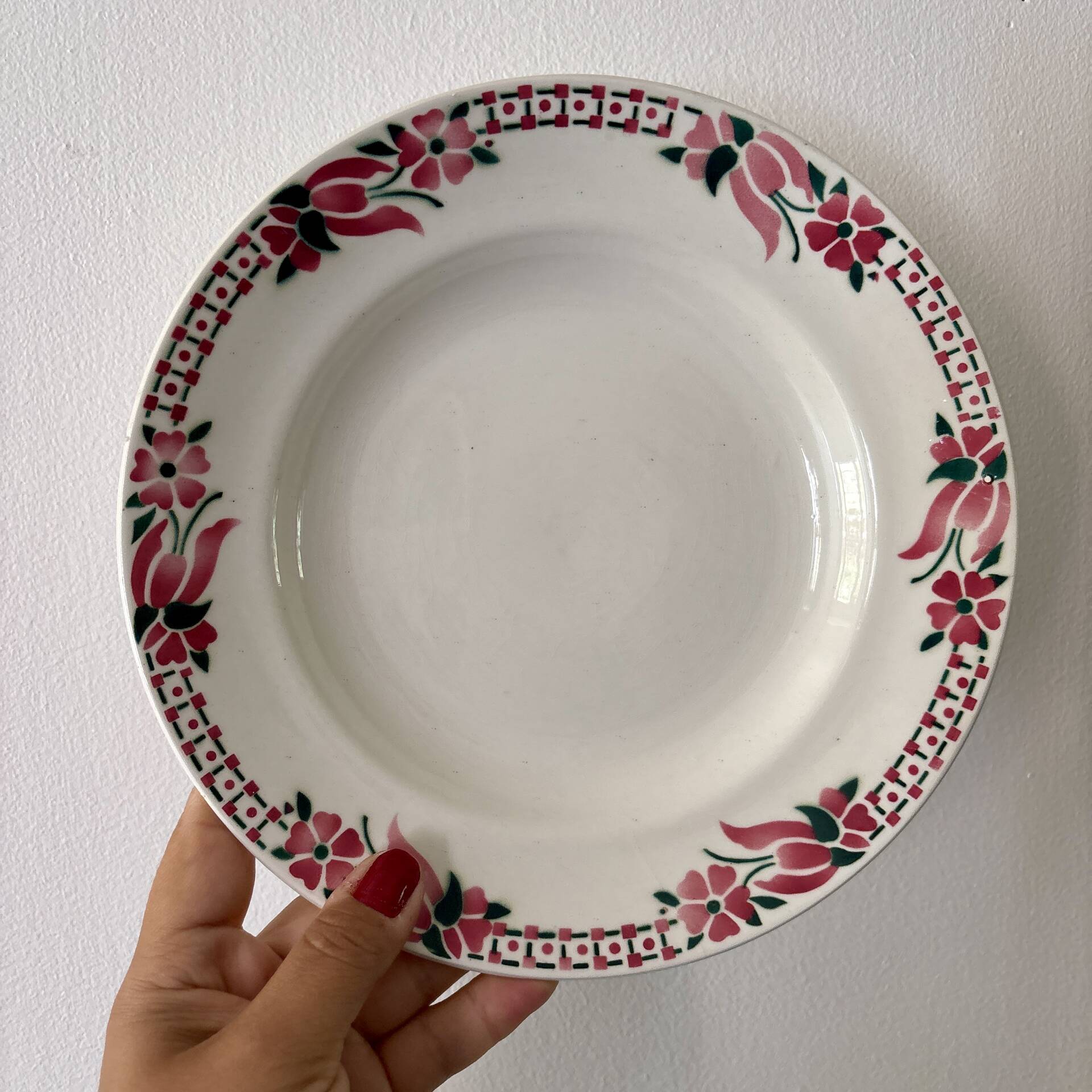 Set of 6 antique deep plates - Saint Amand Céranord