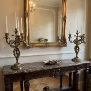 Pair of Louis XV style bronze candlesticks from the 19th century.