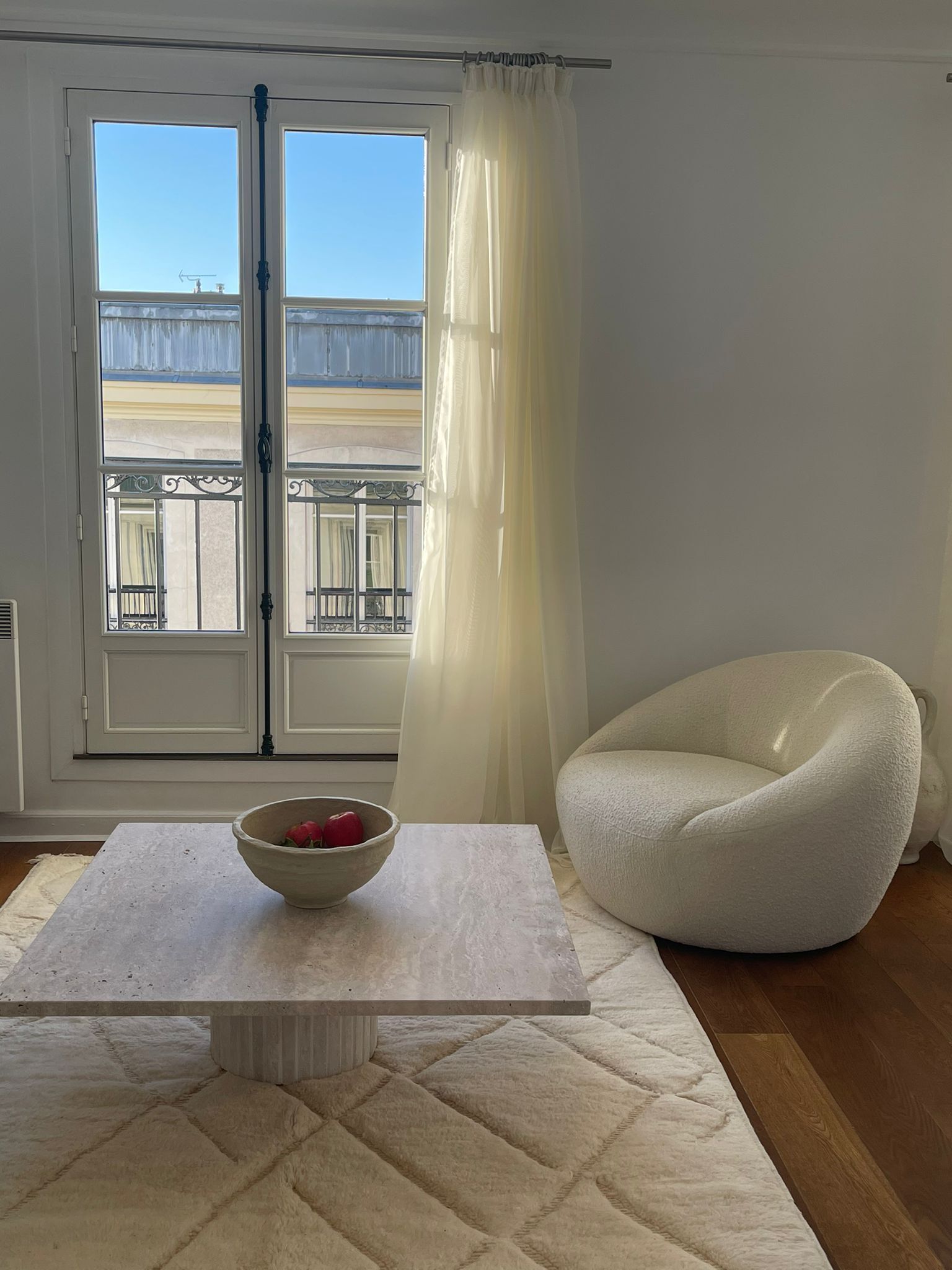 Natural travertine square Kalia coffee table 90x90