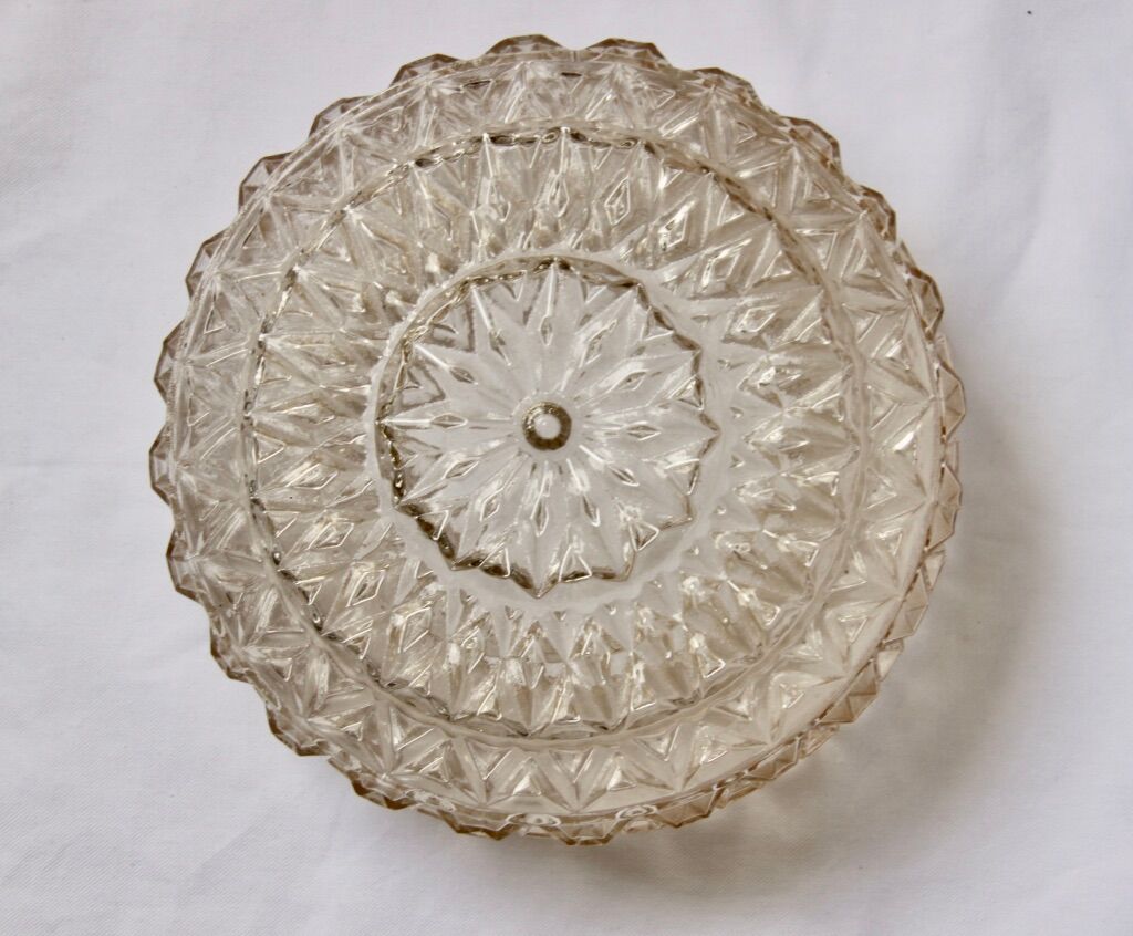 Round ceiling light made of transparent amber glass