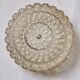 Round ceiling light made of transparent amber glass