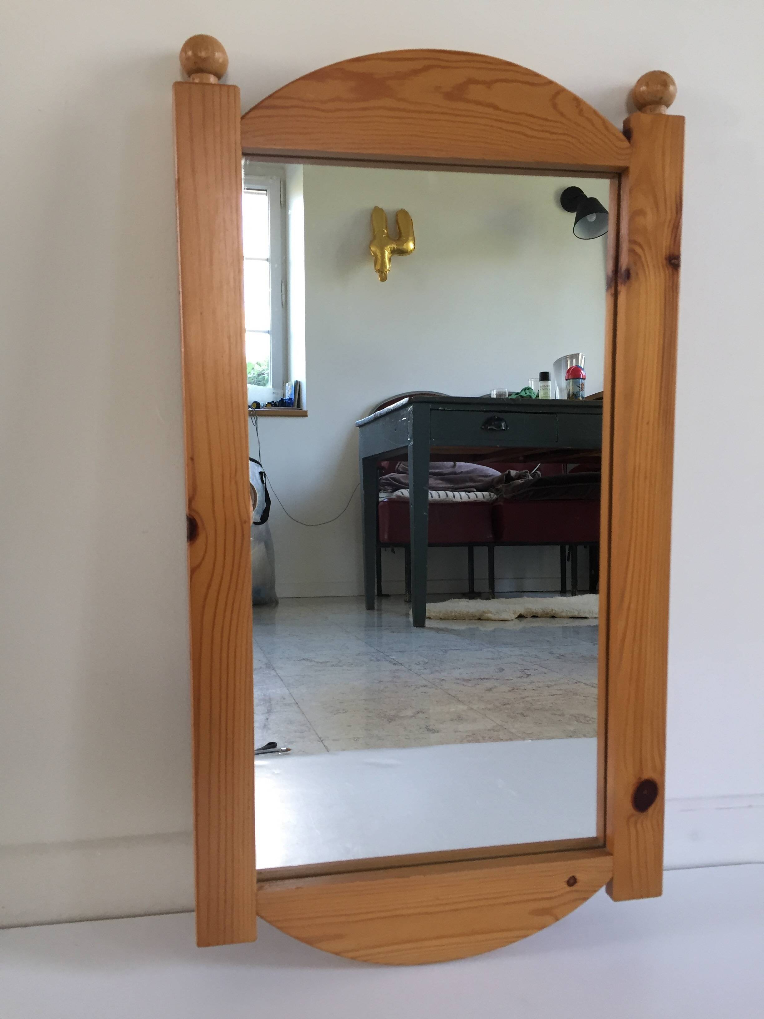 Grand miroir années 70/80 bois massif