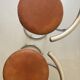Bar stools in tubular chrome and tan leather, 1970s