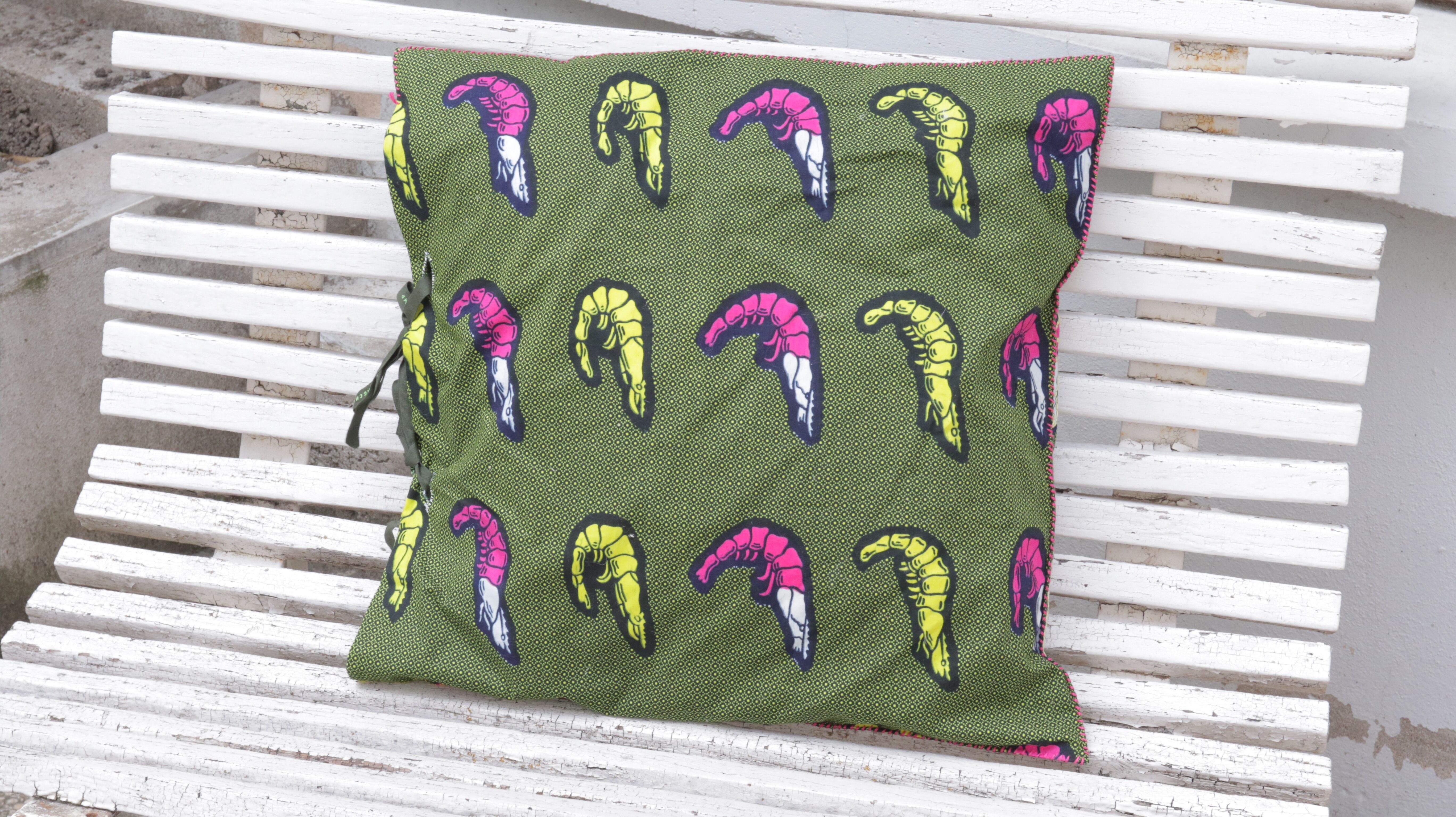 Cushion wax patterns green shrimp