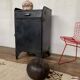 Old Industrial workshop furniture with 1 door 1 drawer in patinated iron