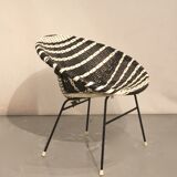 Black and white basket armchair