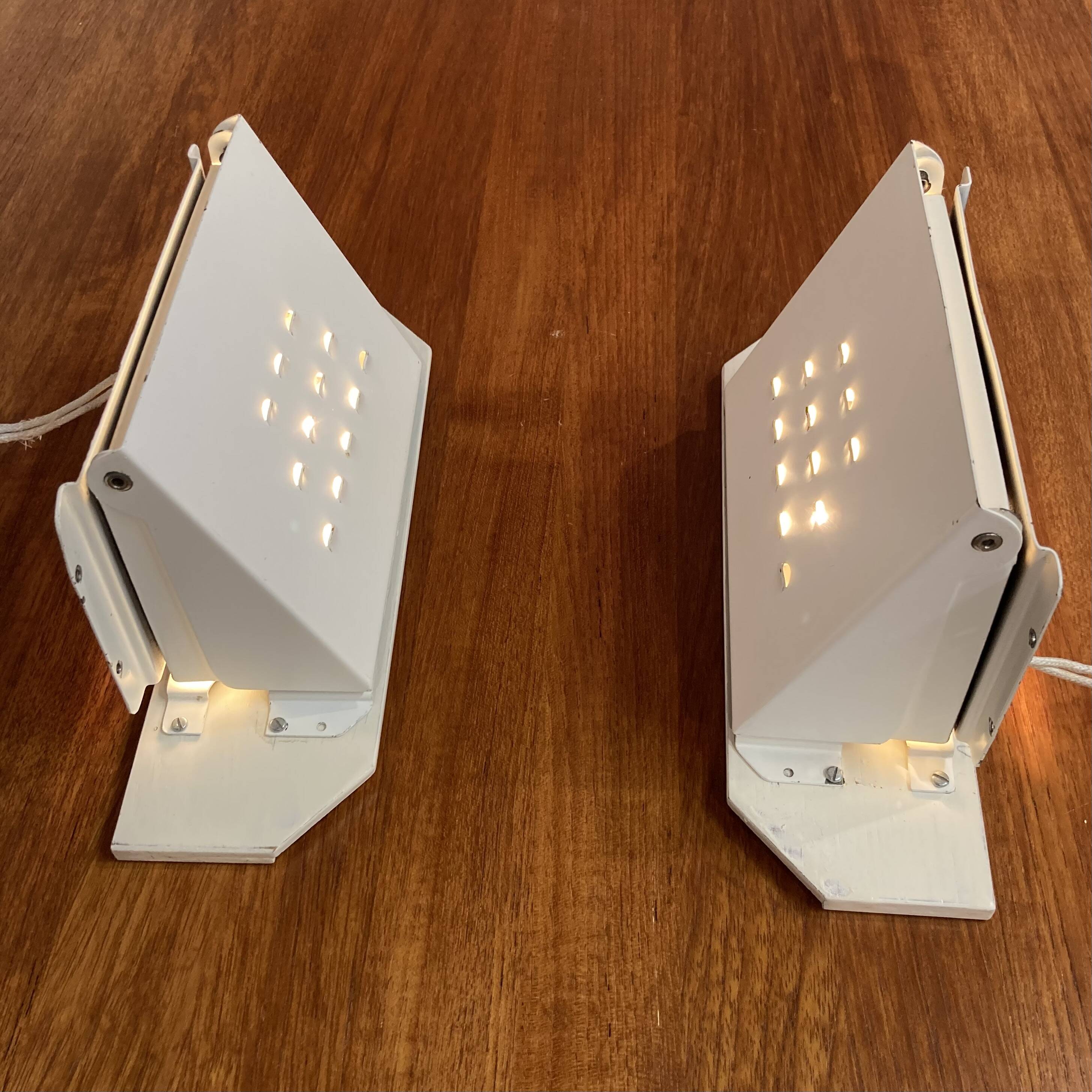 Pair of industrial wall lights in Scandinavian design from the 1950s.