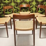 Set of 6 Møller teak chairs 1960
