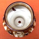 1950s Candle holder / Lantern on a glazed ceramic pedestal