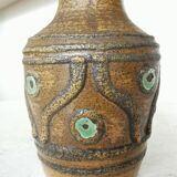 Rustic Ceramic Jug: 1970s West German Pottery Vase, Boho Decor