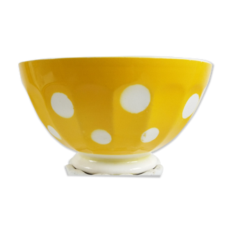 Bol jaune à pois blanc Sarreguemines