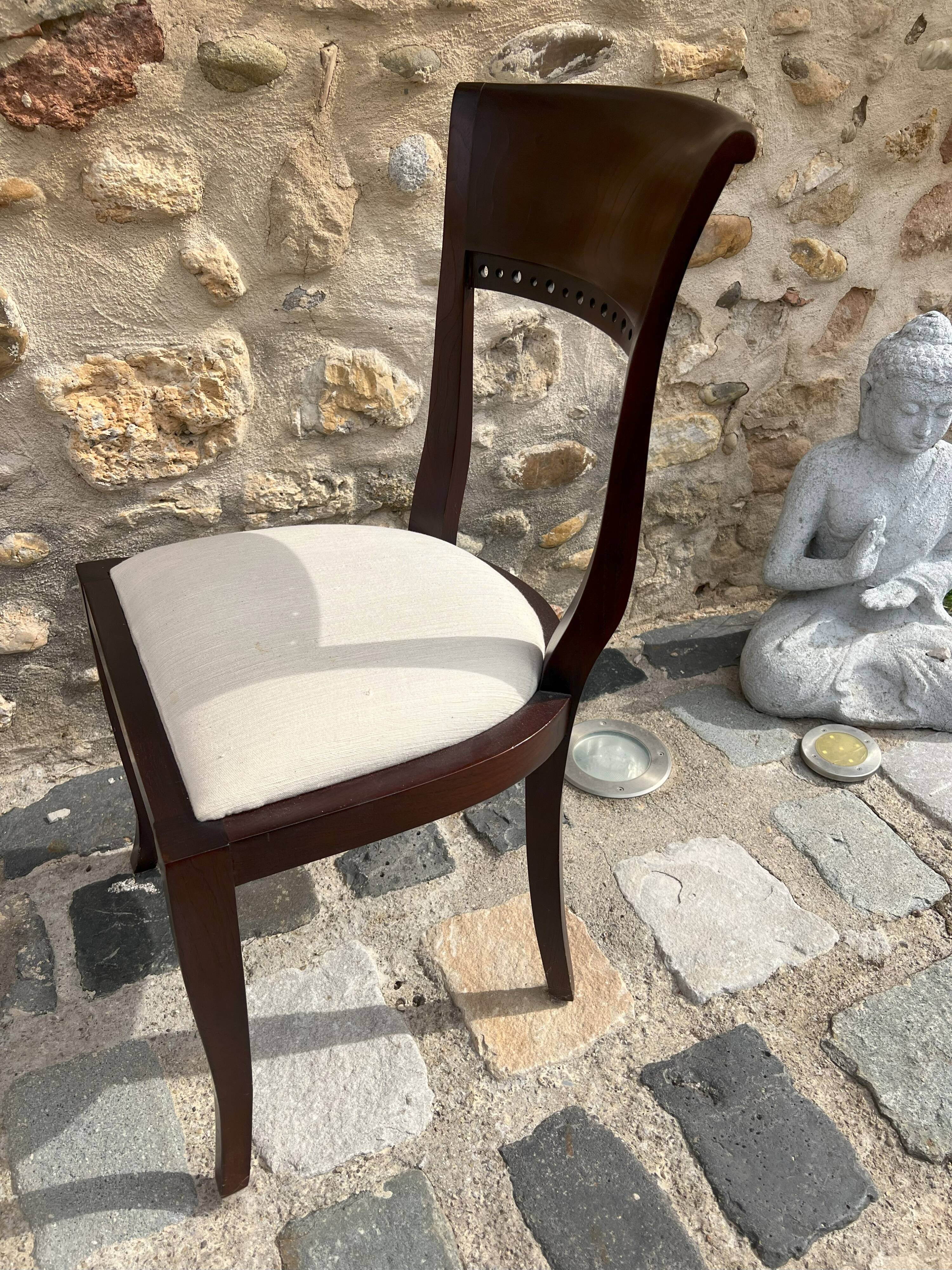 Set of 4 KIPAS mahogany chairs