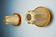 Pair of pear-shaped "cocoon" wall lights, resin and pine, Italy, 1970