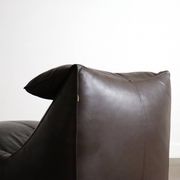 Le bambole chaise longue in brown leather By Mario Bellini for B&B Italia,