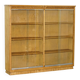 Paire de bibliothèques de bureau en chêne avec portes vitrées