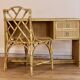 Dal Vera bamboo rattan desk and chair from the 1970s.