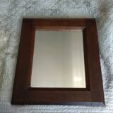 Rustic rectangular vintage oak wall mirror