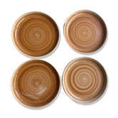 4 flat plates in stoneware
