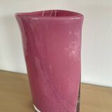 Vintage pink glass paste vase