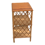 Rattan shelf with crossbars