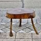 Vintage brutalist side table in solid wood 1960