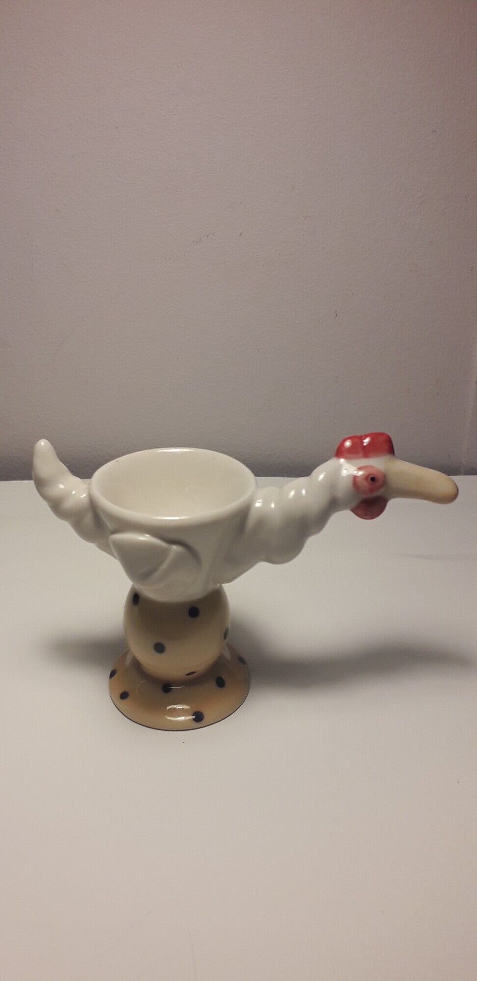 Set of 2 original porcelain shells in the shape of a bird