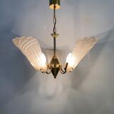 Italian murano glass chandelier hollywood regency design , 1970’s
