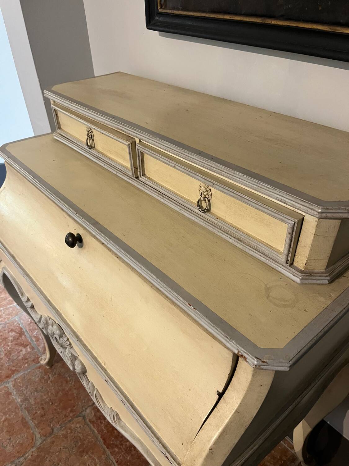 Wooden desk with patina