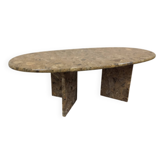 Table basse vintage en pierre reconstituée